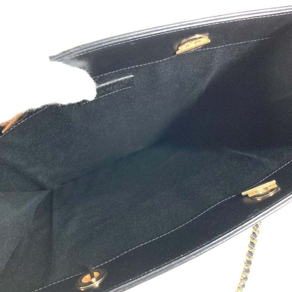 CHANEL Vintage Black Leather Logo Shoulder Bag - Picture 10 of 12